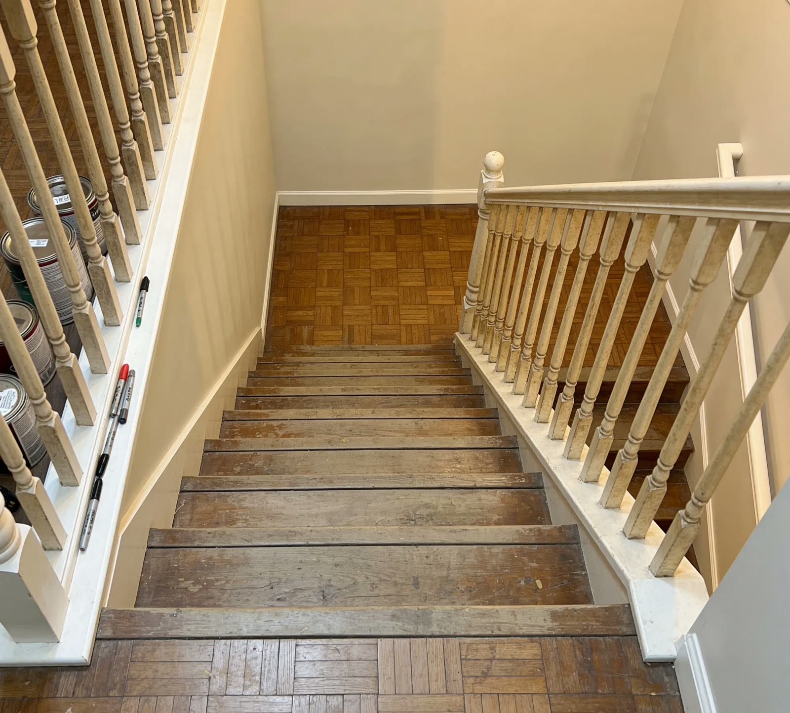 Staircase and landing makeover, before